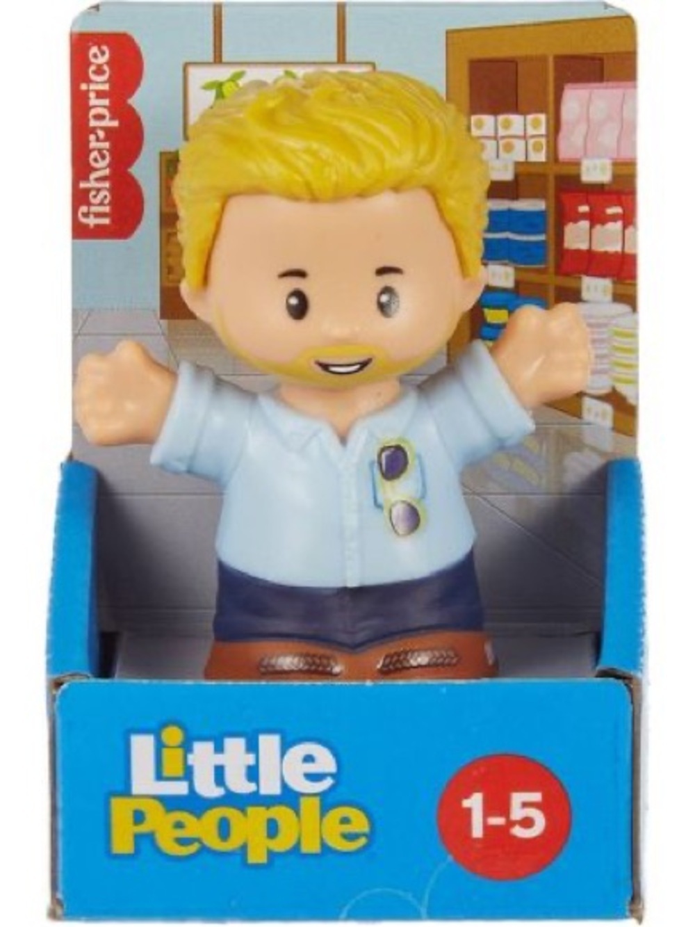 New Fisher-Price Little People Dad Figure Man Blond Hair Beard Sunglasses Male